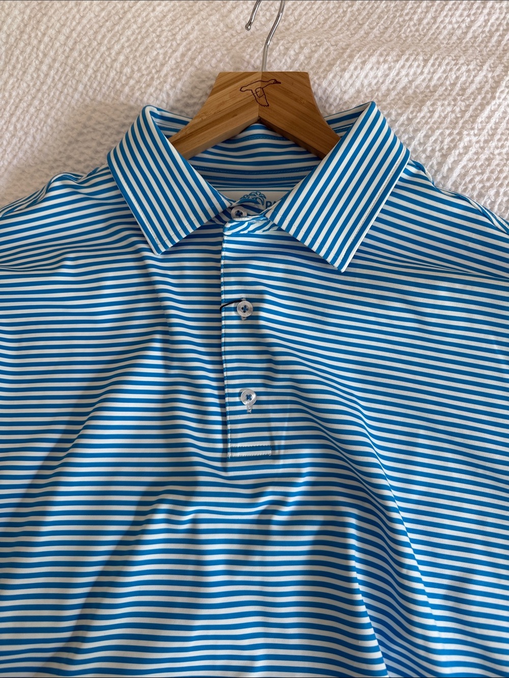 USA PALM Blue and White Striped Polo Shirt XL NWT - Picture 4 of 4